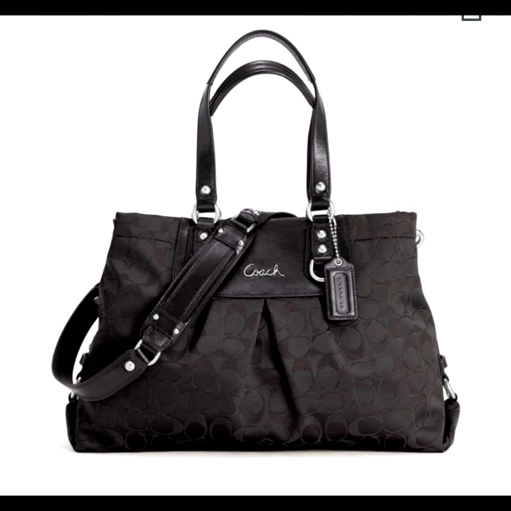 COACH Ashley Signature Sateen Carryall Purse Bag